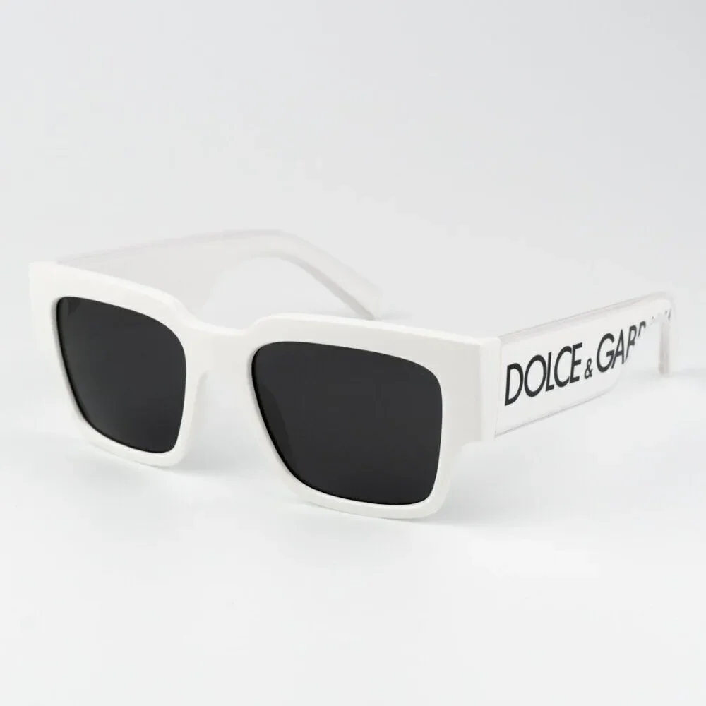 SALE! NEW D&G DG6184 331287 White Dark Grey Square Unisex Sunglasses